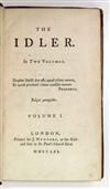 JOHNSON, SAMUEL. The Idler. 2 vols. 1761